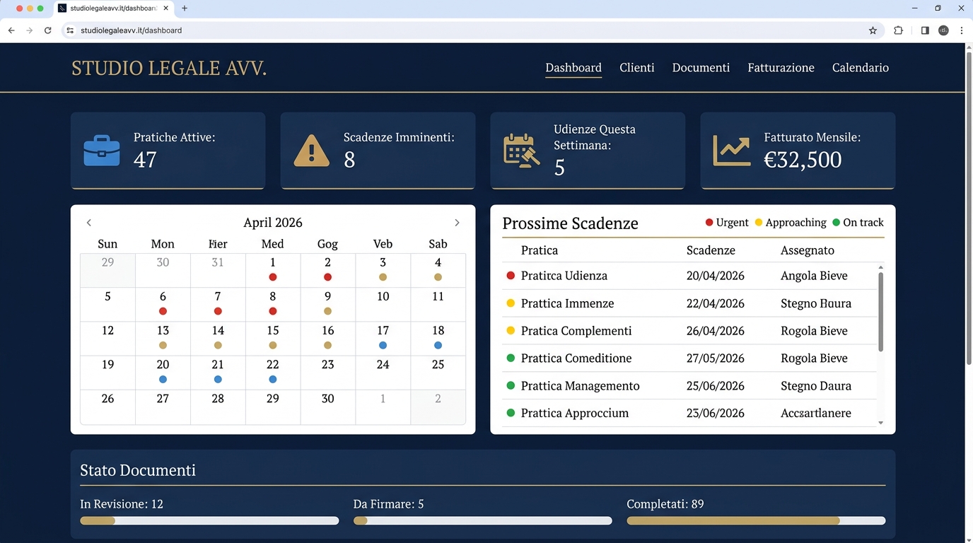 Dashboard Studio Legale Desktop