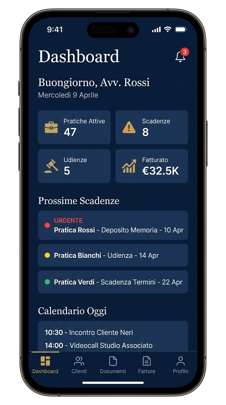 Dashboard Studio Legale Mobile