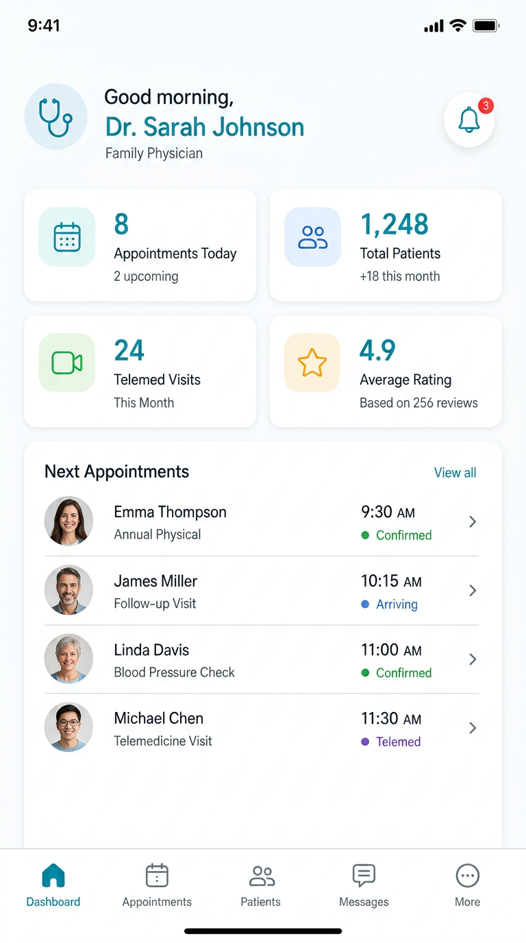 Dashboard Clinica Mobile